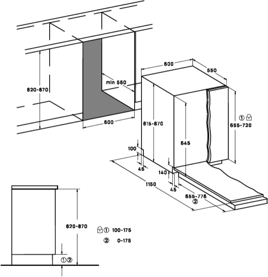 Встраиваемая посудомоечная машина VARD VDI613L