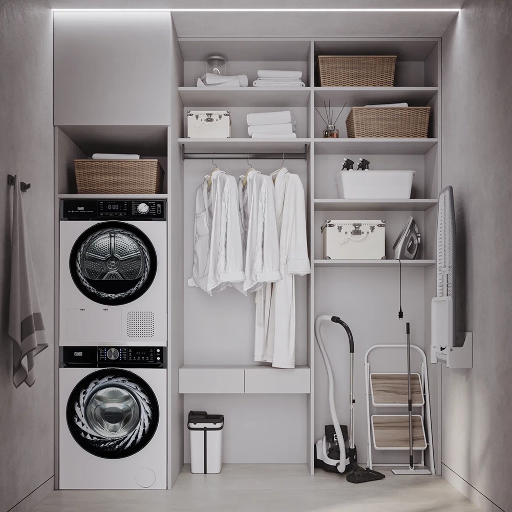 Комплект: Стиральная машина VARD VWF314 + Сушильная машина VTH41 + Соединительный комплект VSK4