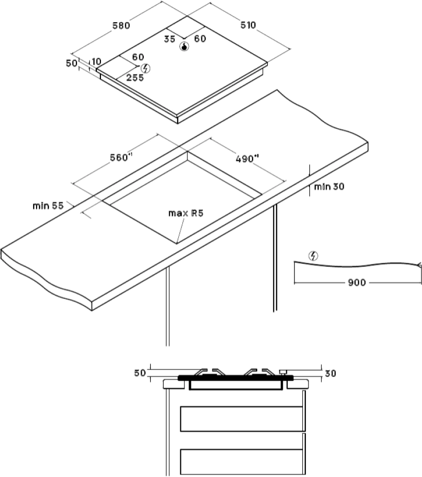 Газовая варочная панель на металле VARD VHG6424X